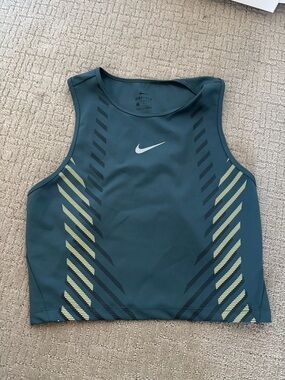 Nike Dri-FIT Performance Crop Tank - Teal Blue